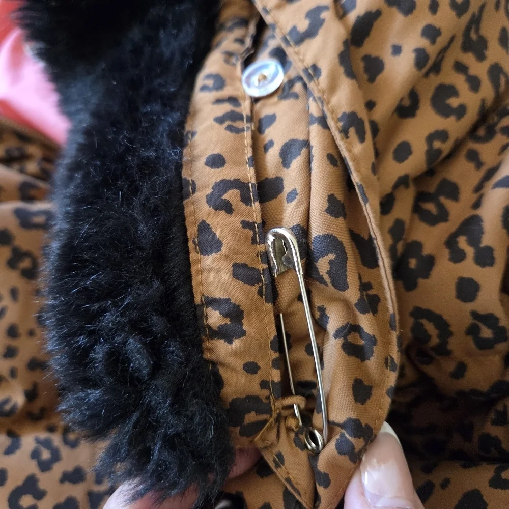 Hanna Andersson Leopard Print Girls Down Jacket 140 Size 10